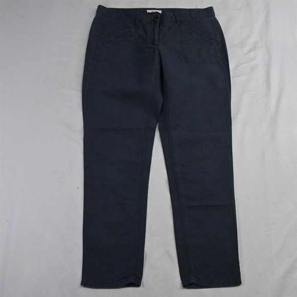 LOFT 4 Navy Blue Blue Marisa Skinny Linen Blend Womens Chino Pants - Picture 1 of 7